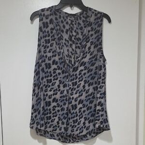 nOir Jewelry Gray and Black Animal Print Blouse